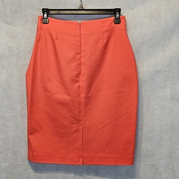 Worthington Coral Pencil Skirt 97% Cotton 3% Spandex Size 4 - Picture 2 of 4